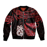 Custom Matariki Bomber Jacket NZ New Year Manaia with Paua Shell - Red LT9 - Wonder Print Shop