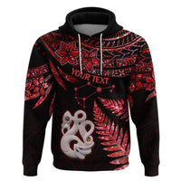 Custom Matariki Hoodie NZ New Year Manaia with Paua Shell - Red - Wonder Print Shop