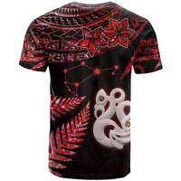 Custom Matariki T Shirt NZ New Year Manaia with Paua Shell - Red - Wonder Print Shop