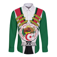 African Long Sleeve Button Shirt Algeria Independence Day - Wonder Print Shop