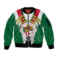 African Sleeve Zip Bomber Jacket Algeria Independence Day - Wonder Print Shop