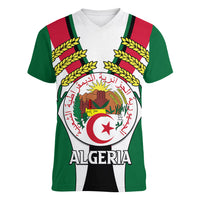 African Women V Neck T Shirt Algeria Independence Day - Wonder Print Shop