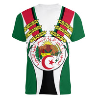 African Women V Neck T Shirt Algeria Independence Day - Wonder Print Shop