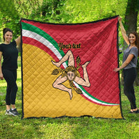 Personalized Italy Bandiera Della Sicilia Quilt - Wonder Print Shop