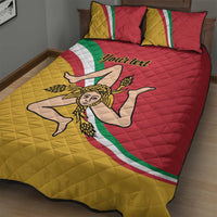 Personalized Italy Bandiera Della Sicilia Quilt Bed Set - Wonder Print Shop