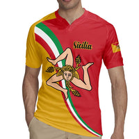 Personalized Italy Bandiera Della Sicilia Rugby Jersey - Wonder Print Shop