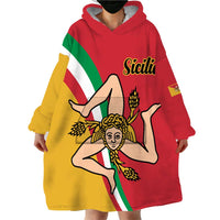 Personalized Italy Bandiera Della Sicilia Wearable Blanket Hoodie - Wonder Print Shop