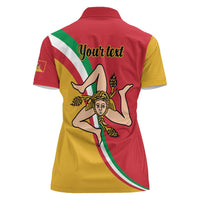 Personalized Italy Bandiera Della Sicilia Women Polo Shirt - Wonder Print Shop
