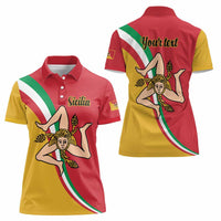 Personalized Italy Bandiera Della Sicilia Women Polo Shirt - Wonder Print Shop