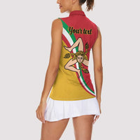 Personalized Italy Bandiera Della Sicilia Women Sleeveless Polo Shirt - Wonder Print Shop