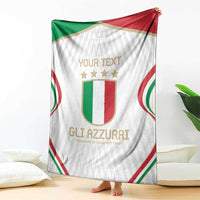 Custom Italy Football Blanket Gli Azzurri Sporty Style