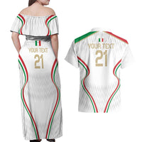 Custom Italy Football Couples Matching Off Shoulder Maxi Dress and Hawaiian Shirt Gli Azzurri Sporty Style LT9 - Wonder Print Shop