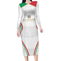 Custom Italy Football Family Matching Long Sleeve Bodycon Dress and Hawaiian Shirt Gli Azzurri Sporty Style LT9 - Wonder Print Shop