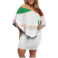 Custom Italy Football Family Matching Off Shoulder Short Dress and Hawaiian Shirt Gli Azzurri Sporty Style LT9 - Wonder Print Shop