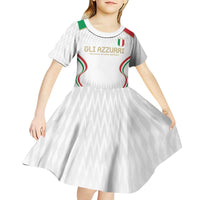 Custom Italy Football Kid Short Sleeve Dress Gli Azzurri Sporty Style - Wonder Print Shop