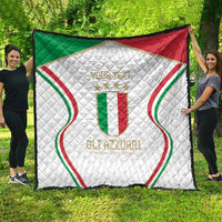 Custom Italy Football Quilt Gli Azzurri Sporty Style - Wonder Print Shop