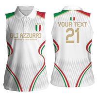 Custom Italy Football Women Sleeveless Polo Shirt Gli Azzurri Sporty Style - Wonder Print Shop