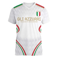 Custom Italy Football Women V-Neck T-Shirt Gli Azzurri Sporty Style - Wonder Print Shop