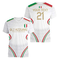 Custom Italy Football Women V-Neck T-Shirt Gli Azzurri Sporty Style - Wonder Print Shop