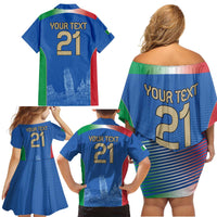 Custom Italy Football Family Matching Off Shoulder Short Dress and Hawaiian Shirt Special Pisa Tower LT9 - Wonder Print Shop