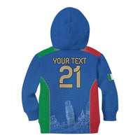 Custom Italy Football Kid Hoodie Special Pisa Tower - Wonder Print Shop