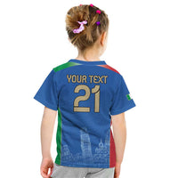 Custom Italy Football Kid T Shirt Special Pisa Tower - Wonder Print Shop