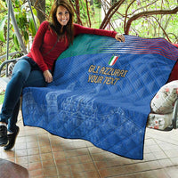 Custom Italy Football Quilt Special Pisa Tower - Wonder Print Shop