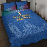 Custom Italy Football Quilt Bed Set Special Pisa Tower - Wonder Print Shop