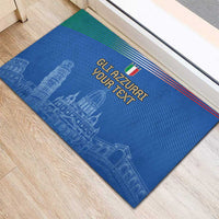 Custom Italy Football Rubber Doormat Special Pisa Tower - Wonder Print Shop