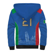 Custom Italy Football Sherpa Hoodie Special Pisa Tower - Wonder Print Shop
