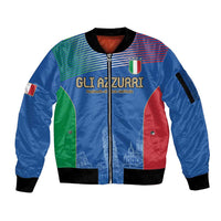 Custom Italy Football Sleeve Zip Bomber Jacket Special Pisa Tower - Wonder Print Shop