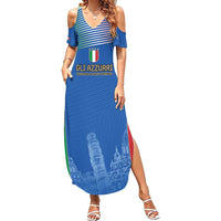 Custom Italy Football Summer Maxi Dress Special Pisa Tower - Wonder Print Shop