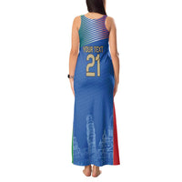 Custom Italy Football Tank Maxi Dress Special Pisa Tower - Wonder Print Shop