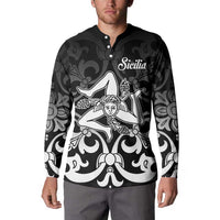 Personalized Italy Trinacria Sicily Button Sweatshirt LT9 - Wonder Print Shop