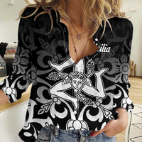 Personalized Italy Trinacria Sicily Women Casual Shirt - Wonder Print Shop
