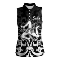 Personalized Italy Trinacria Sicily Women Sleeveless Polo Shirt - Wonder Print Shop