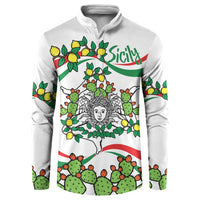 Sicilian Triskelion Button Sweatshirt with Cactus and Lemons LT9 - Wonder Print Shop