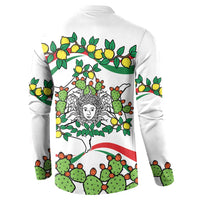 Sicilian Triskelion Button Sweatshirt with Cactus and Lemons LT9 - Wonder Print Shop