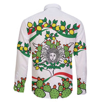 Sicilian Triskelion Family Matching Long Sleeve Bodycon Dress and Hawaiian Shirt with Cactus and Lemons LT9 - Wonder Print Shop