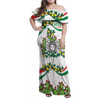 Sicilian Triskelion Family Matching Off Shoulder Maxi Dress and Hawaiian Shirt with Cactus and Lemons LT9 - Wonder Print Shop