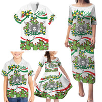 Sicilian Triskelion Family Matching Puletasi and Hawaiian Shirt with Cactus and Lemons - Wonder Print Shop