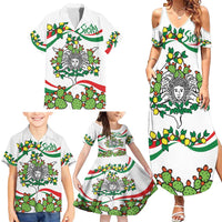 Sicilian Triskelion Family Matching Summer Maxi Dress and Hawaiian Shirt with Cactus and Lemons - Wonder Print Shop