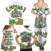 Sicilian Triskelion Family Matching Summer Maxi Dress and Hawaiian Shirt with Cactus and Lemons - Wonder Print Shop