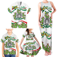 Sicilian Triskelion Family Matching Tank Maxi Dress and Hawaiian Shirt with Cactus and Lemons - Wonder Print Shop