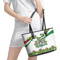 Sicilian Triskelion Leather Tote Bag with Cactus and Lemons - Wonder Print Shop