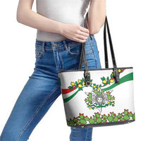 Sicilian Triskelion Leather Tote Bag with Cactus and Lemons - Wonder Print Shop