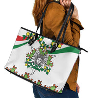 Sicilian Triskelion Leather Tote Bag with Cactus and Lemons - Wonder Print Shop