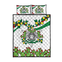 Sicilian Triskelion Quilt Bed Set with Cactus and Lemons - Wonder Print Shop