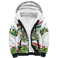 Sicilian Triskelion Sherpa Hoodie with Cactus and Lemons - Wonder Print Shop