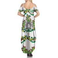 Sicilian Triskelion Summer Maxi Dress with Cactus and Lemons - Wonder Print Shop